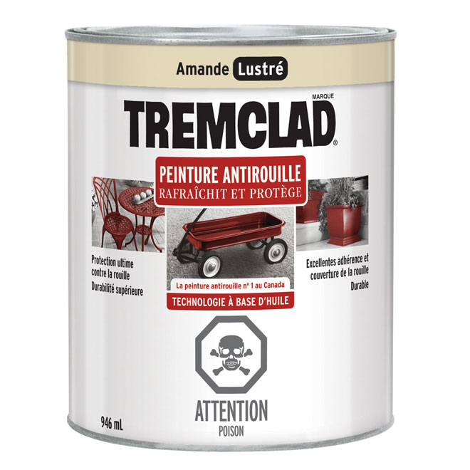 Peinture antirouille Tremclad, 946 ml, amande, fini lustré