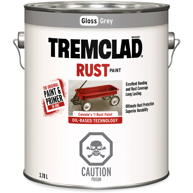 Tremclad 3.78-L Oil Based Gloss Grey Finish Anti-Rust Paint