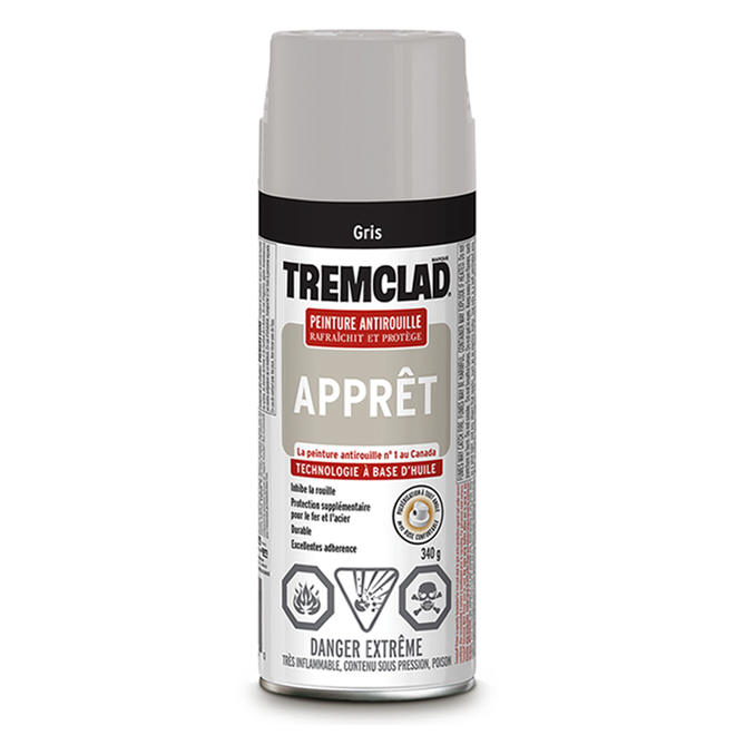 Apprêt antirouille Tremclad(MD), aérosol, 340 g, gris