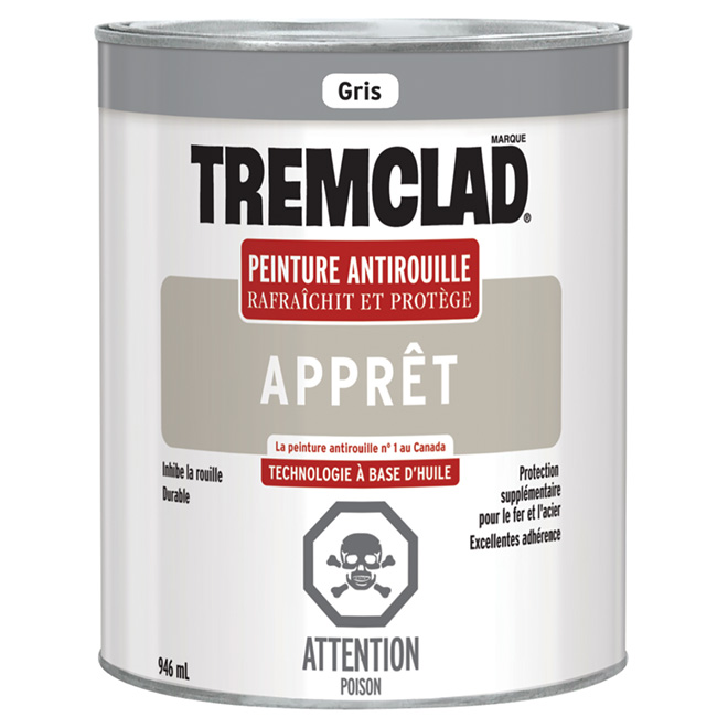 Apprêt antirouille Tremclad(MD), 946 ml, gris