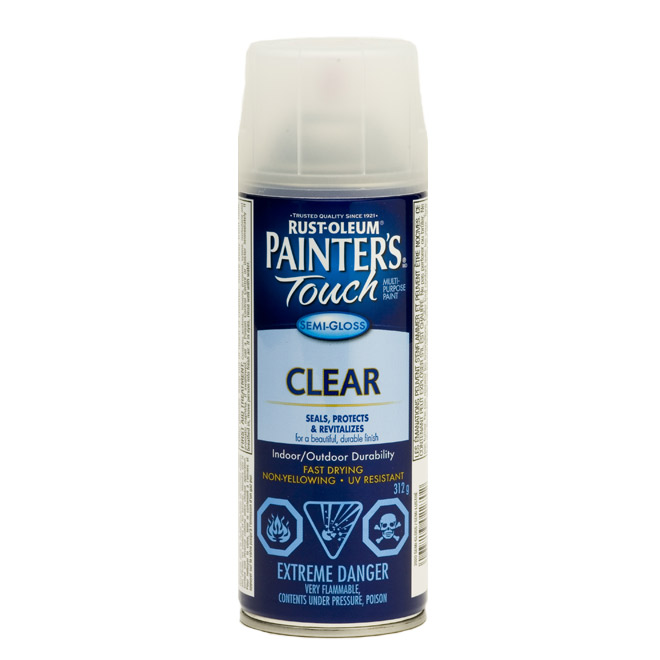 Rust-Oleum Painter's Touch Multi-Purpose Acrylic Spray Paint - Clear - Semi-Gloss - 312 g