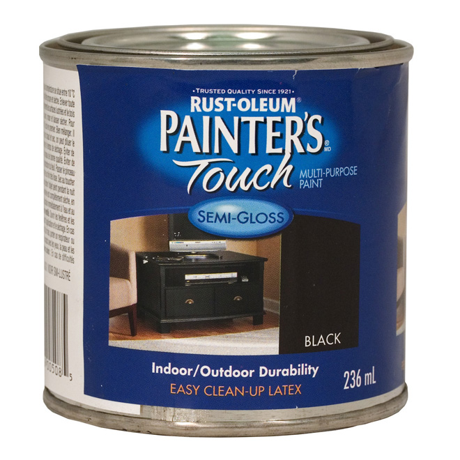 Peinture multi-usage Painter's Touch, à base d'eau, semi-lustré, noir, 236 ml