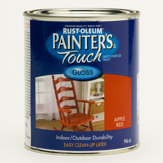 Peinture multi-usage Painter's Touch, à base d'eau, lustré, rouge pomme, 946 ml