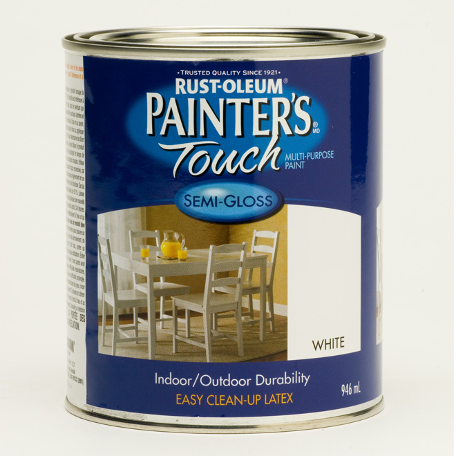 Peinture multi-usage Painter's Touch, à base d'eau, semi-lustré, blanc, 946 ml