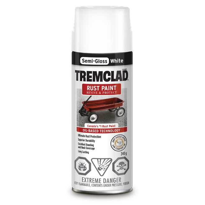 Tremclad Rust Spray Paint - 340 g - White - Semi-Gloss