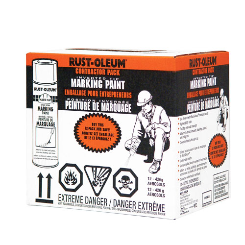 Rust-Oleum Inverted Marking Paint - Aerosol - 426 g - Red-Orange - 12/Pack