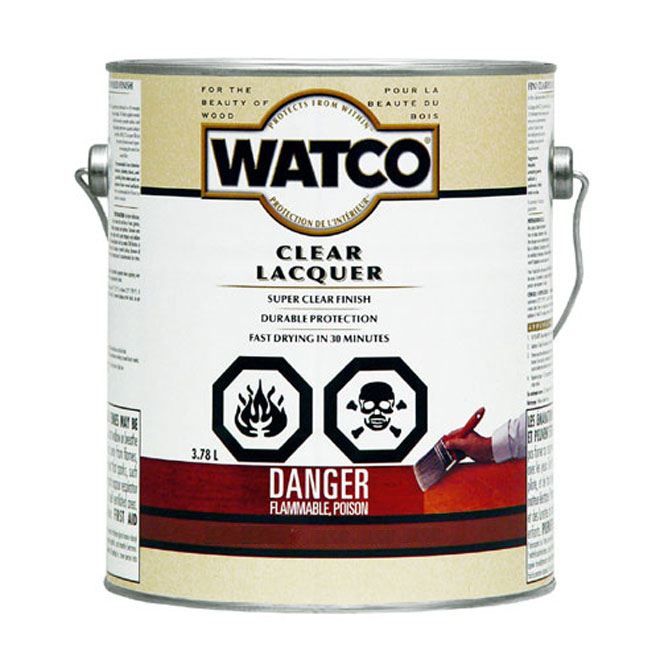 Watco Clear Lacquer Wood Finish - Satin - Fast Drying - 3.78 L