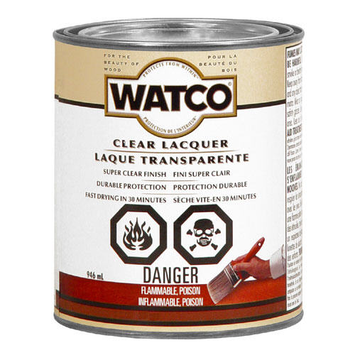 Laque transparente pour bois Watco, satiné, sèche vite, 946 ml