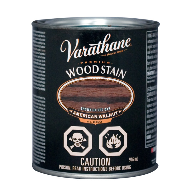 Teinture pour bois d'intérieur Varathane Premium, à base d'huile, protection UV, noyer d'Amérique, 946 ml