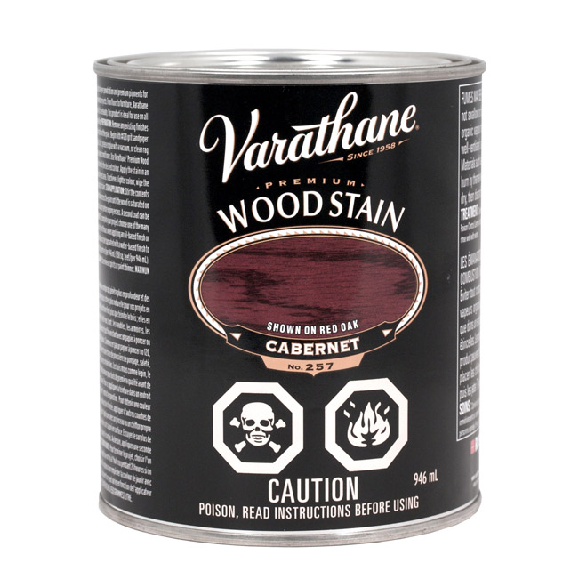 Varathane Interior Premium Wood Stain - Oil-Based - UV Blocking - Cabernet - 946 ml