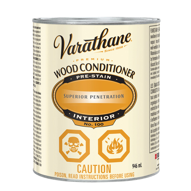 Teinture pour bois d'intérieur Varathane Premium, à base d'huile, protection UV, clair, 946 ml