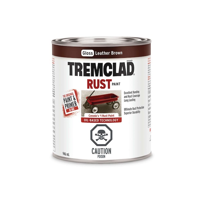 Tremclad - Antirust Paint - 946 mL - Flat Finish - Leather Brown