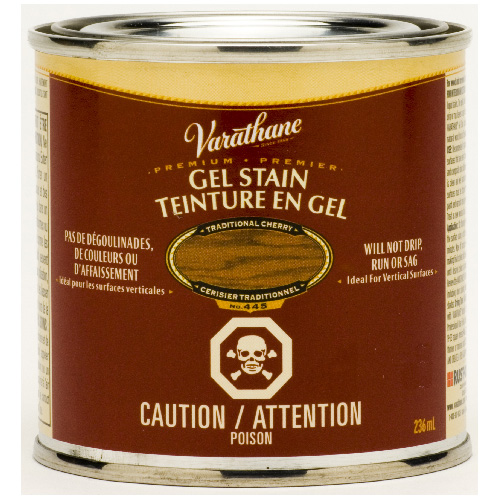 Teinture en gel pour l'intérieur Varathane Premium, à base d'huile, opaque, cerisier traditionnel, 236 ml