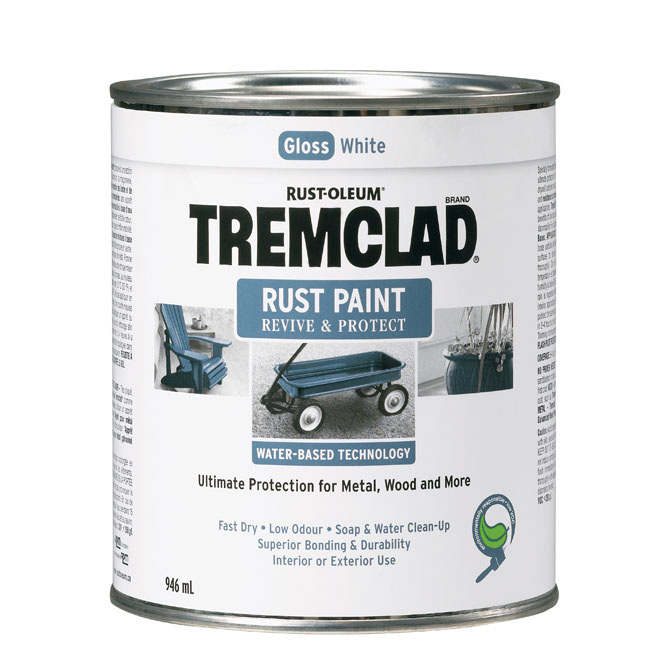 Tremclad - Antirust Paint - 946 ml - Gloss Finish - White