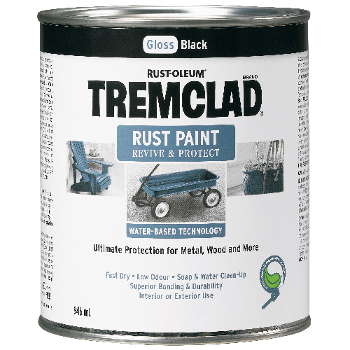 Tremclad - Antirust Paint - 946 ml - Gloss Finish - Black