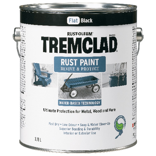 Tremclad Antirust Paint 3.78 L Flat Finish Black 26048WB155 RONA