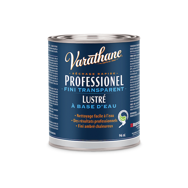 Fini transparent professionnel Varathane à base d'eau 946 ml lustré