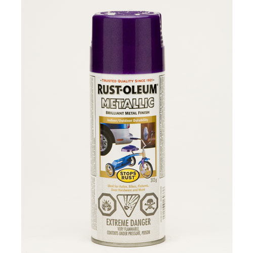 Rust Oleum Stops Enamel Metallic, Purple Outdoor Metal Paint