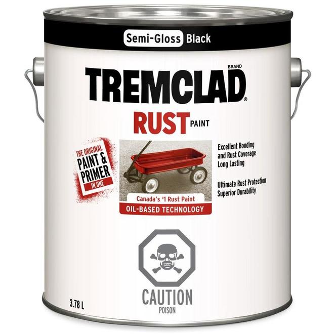 Tremclad 3.78-L Oil Based Semi-Gloss Black Finish Anti-Rust Paint