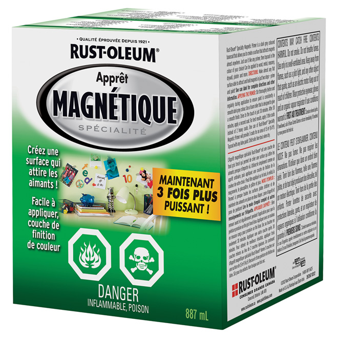 Apprêt magnétique Rust-Oleum à l'alkyde, 887 ml, gris pâle