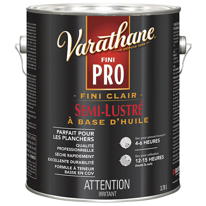 Fini pour plancher Pro de Varathane intérieur 3,78 L à base d'huile semi-lustré, transparent