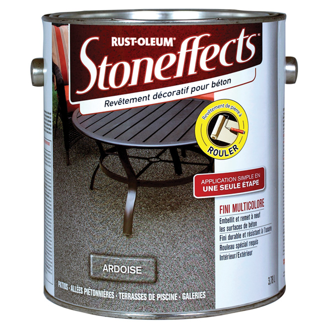 Revêtement décoratif pour béton Stoneffects de Rust-Oleum, résistant à la décoloration, ardoise, 3,78 L