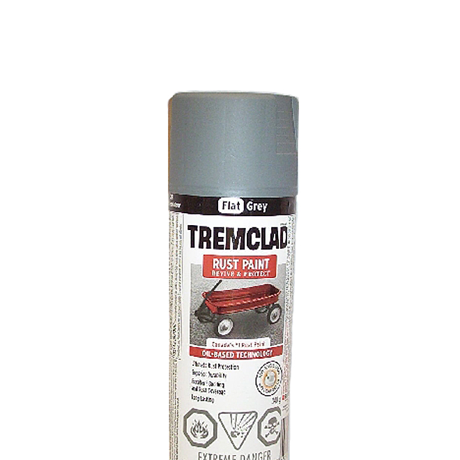 Rust Oleum Tremclad Rust Paint Flat Grey Spray Paint G B Rona