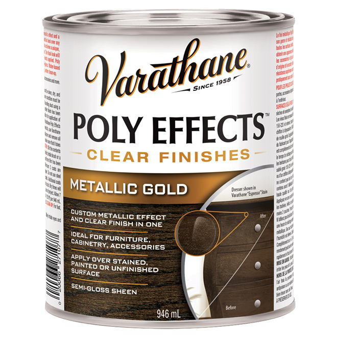 Varathane Poly Effects Clear Finishes - Metallic Gold - Semi-Gloss - 946 ml