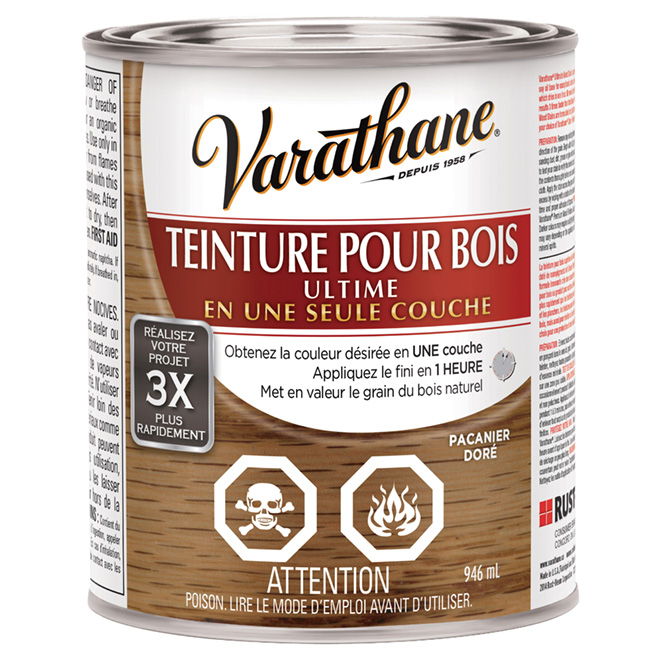 Teinture pour bois ultime Varathane à une seule couche 946 ml pacanier doré