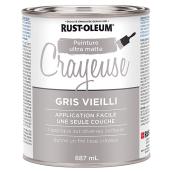 Peinture crayeuse Rust-Oleum, latex, 887 ml, ultra mate, gris vieilli