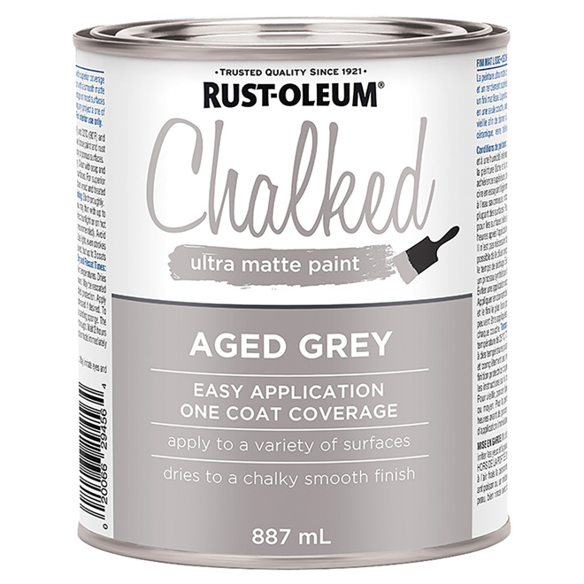Rust-Oleum Chalked Ultra-Matte Paint - Latex - 887 ml - Aged Grey