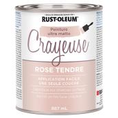 Peinture crayeuse Rust-Oleum, latex, 887 ml, ultra mate, rose tendre