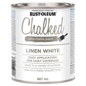 Rust-Oleum Chalked Ultra-Matte Paint - Latex - 887 ml - Linen White