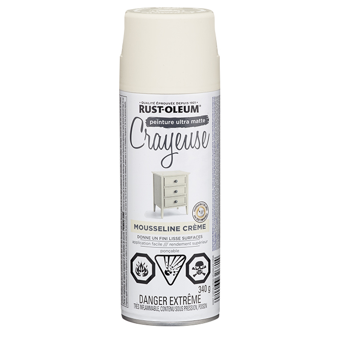 Peinture crayeuse Rust-Oleum aérosol 340 g ultra mat mousseline crème