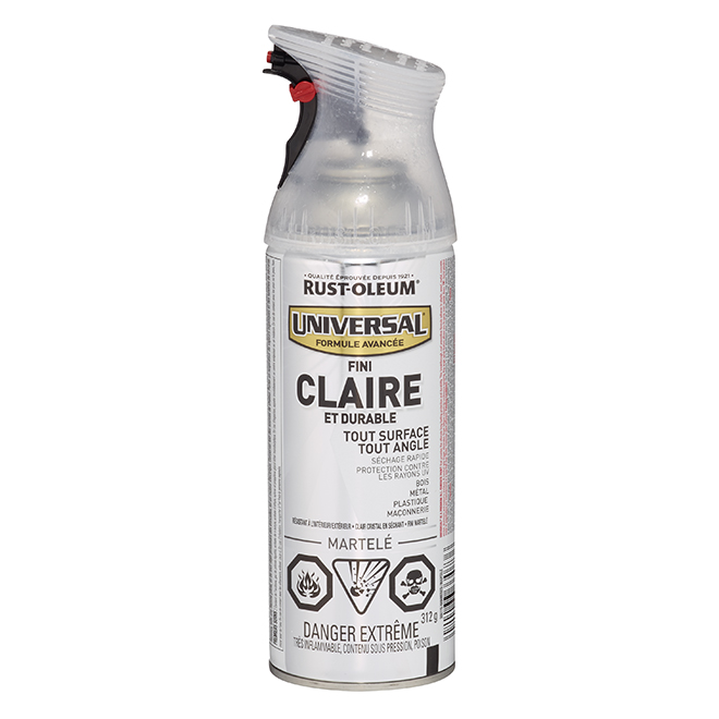 Fini clair acrylique Rust-Oleum Universal, clair, semi-lustré, 312 g