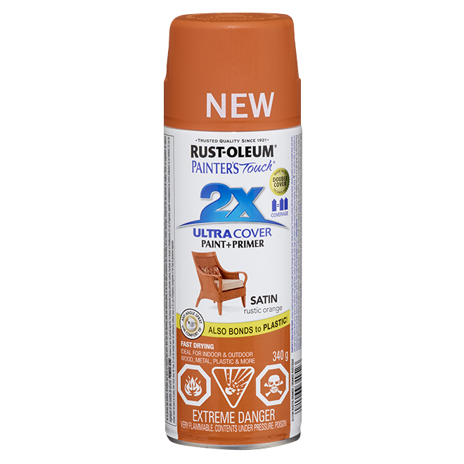 2X Ultra Cover Spray Paint - Interior/Exterior - 340 g - Satin Rustic Orange
