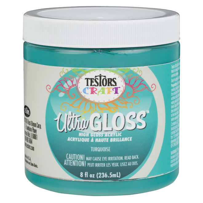 RustOleum Testors Craft 8 fl oz Ultra Gloss Acrylic Craft Paint Turquoise 307176 RONA
