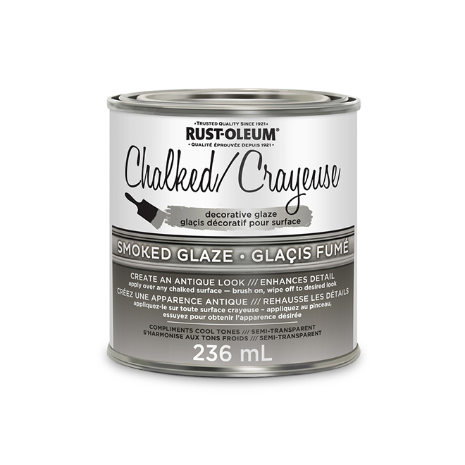 Glacis décoratif Rust-Oleum pour surface crayeuse 236 ml semi-transparent, fumé