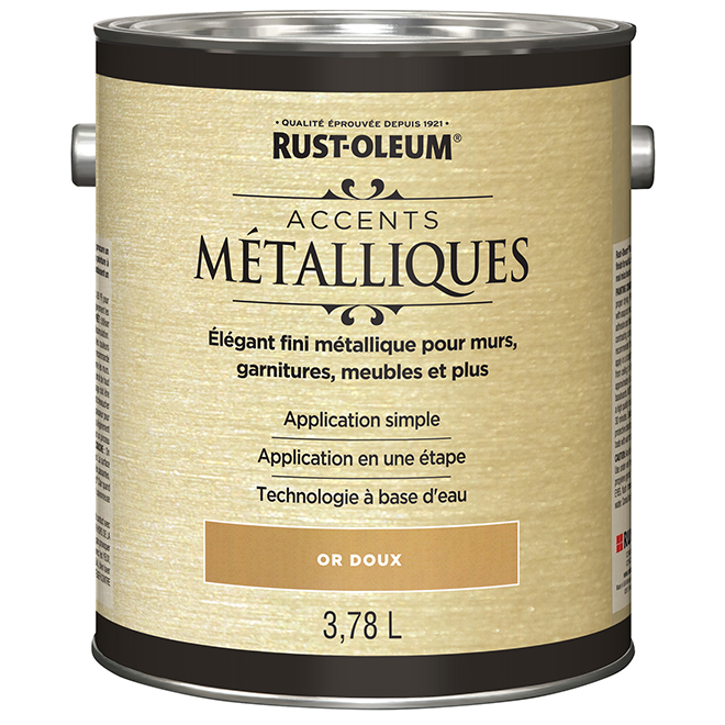 RUST-OLEUM Peinture intérieure Accents métalliques, 946 mL, or doux 322438