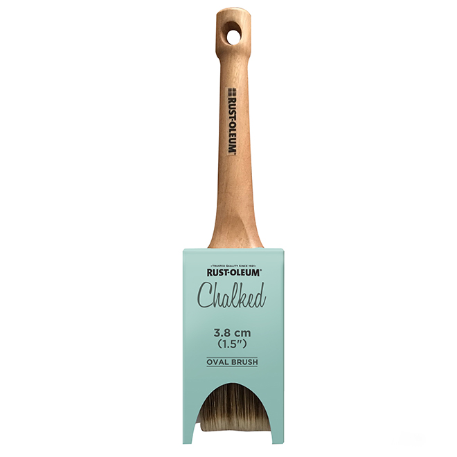 Rust-Oleum Chalked Paint Brush - Polyester - Oval - 1 1/2-in W - Wood Handle