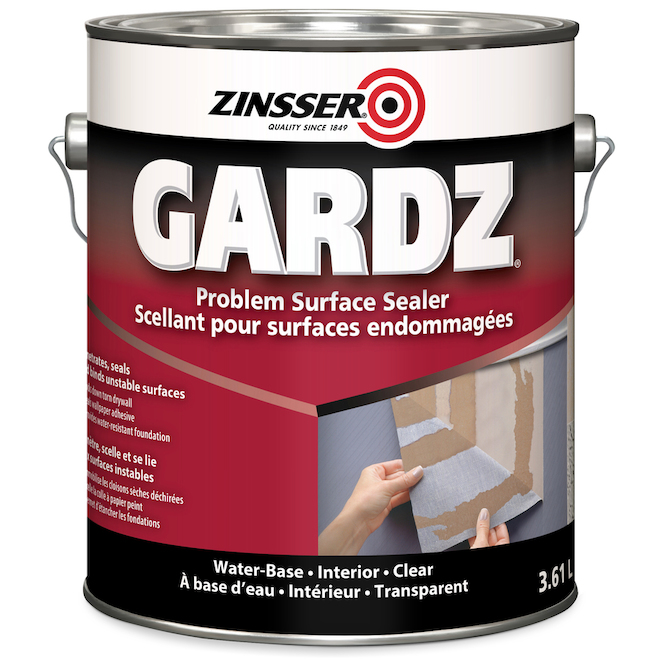 Apprêt scelleur Zinsser à base d'eau, transparent (contenu net réel : 3,61 l)