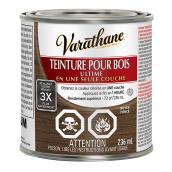 Teinture pour bois en une couche Ultime de Varathane, à base d'huile, séchage rapide, noyer foncé, 236 ml