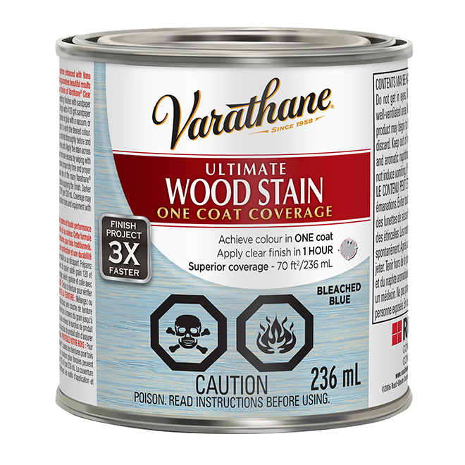 Varathane One Coat Ultimate Wood Stain - Oil-Based - Fast Drying - Bleached Blue - 236 ml