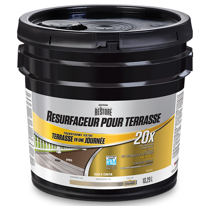 Base à teinter Rust-Oleum, resurfaceur de terrasse 20X, 10,29 l