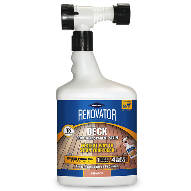 Wolman Renovator Deck Stain - Semi-Transparent - Redwood - 1.65 L