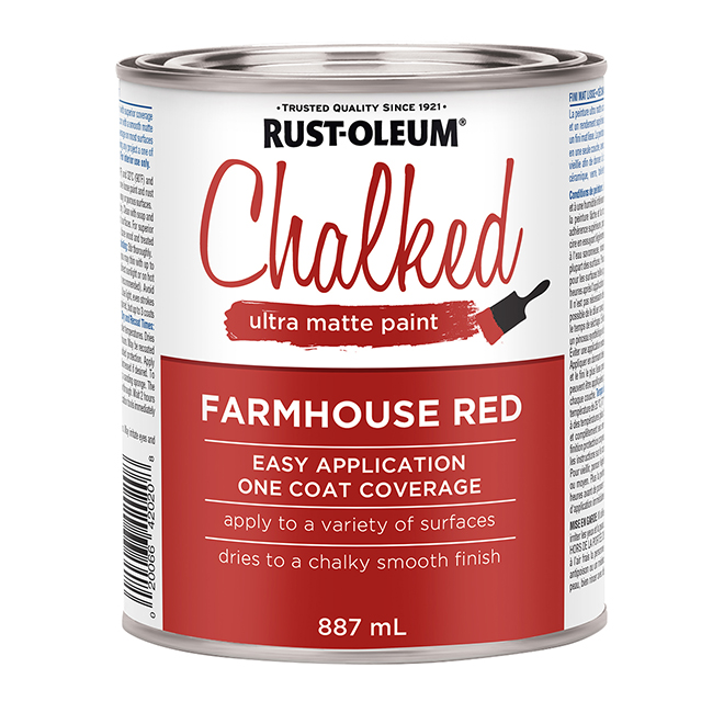 Rust-Oleum Indoor Chalked Paint - Ultra-Matte - Farmhouse Red - 887 ml