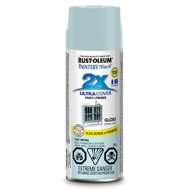 Peinture et apprêt à pulvériser Painter's Touch Ultra Cover par Rust-Oleum, brume d'océan, fini lustré