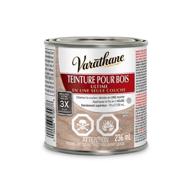 Teinture pour bois d'intérieur Varathane Saule Gris 236 ml