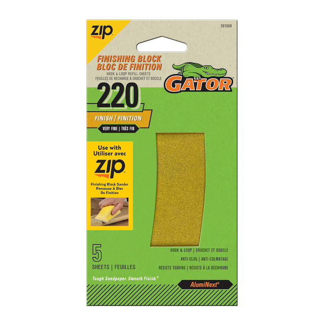 Gator Refill Sheets 220-Grit for Finishing Block - 5 Sheets