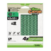 Papier abrasif Gator Prospec 1/4 de feuille 4,5 x 5,5 po, grain 40, paquet de 6